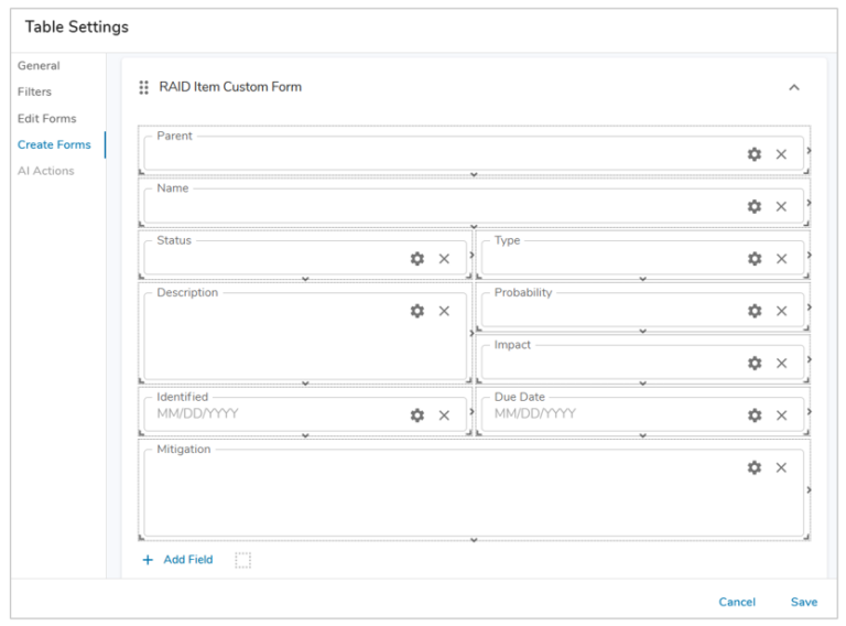 Configuring Table Sections – Shibumi Help