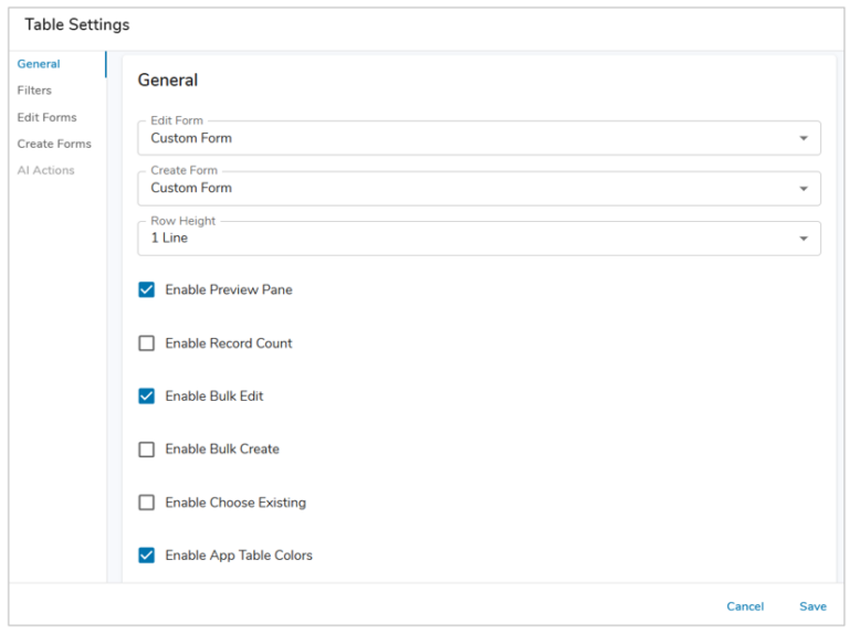 Configuring Table Sections – Shibumi Help